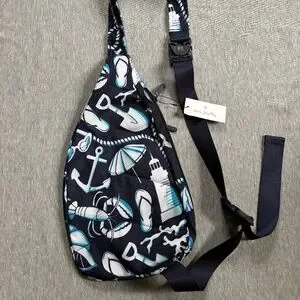 Vera Bradley Blue Nautical Sling Bag Backpack Lighten Up Essential Shore Enough Vera Bradley | Bags | Vera Bradley Shore Enough Lighten Up  main image 2